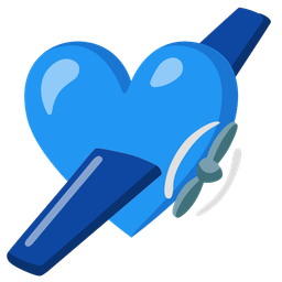 airplane and blue heart