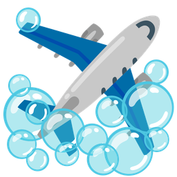 airplane and bubbles