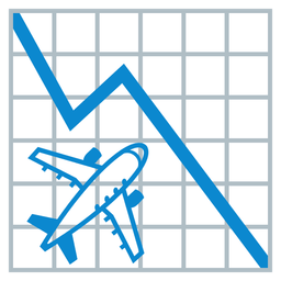 airplane and chart decreasing