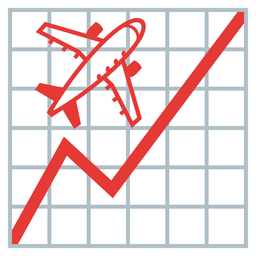 airplane and chart increasing
