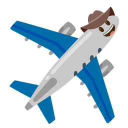 airplane and cowboy hat face