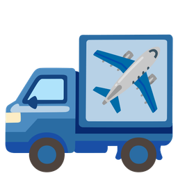 airplane and delivery truck