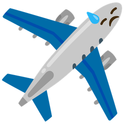 airplane and downcast face with sweat