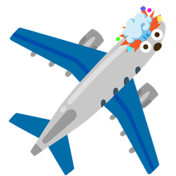 airplane and exploding head