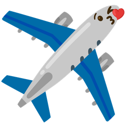Airplane and Face blowing a kiss