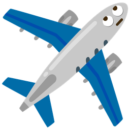 airplane and face with rolling eyes