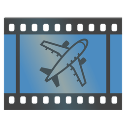 airplane and film frames