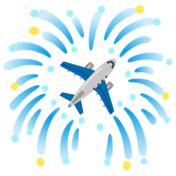 airplane and fireworks