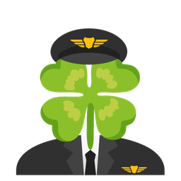 airplane and four leaf clover