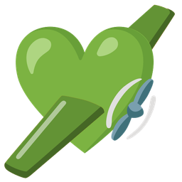 airplane and green heart