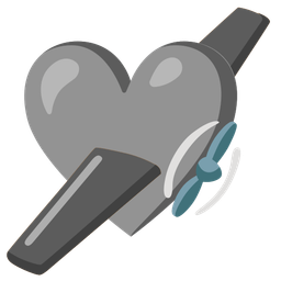 airplane and grey heart