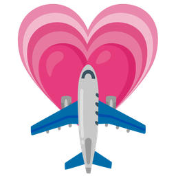airplane and growing heart