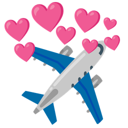 airplane and heart with arrow