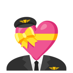 airplane and heart with ribbon