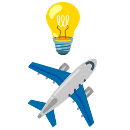 airplane and light bulb