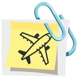 airplane and linked paperclips