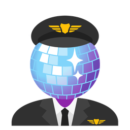 airplane and mirror ball