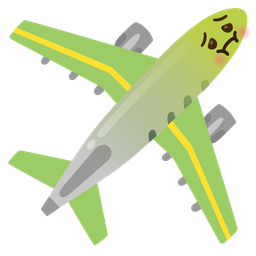 airplane and nauseated face