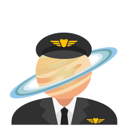 airplane and ringed planet