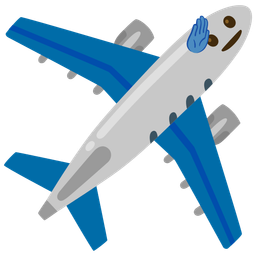 airplane and saluting face