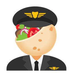 airplane and stuffed flatbread