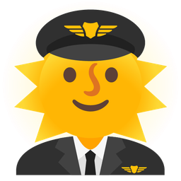 airplane and sun with face