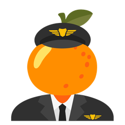 airplane and tangerine