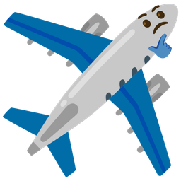 airplane and thinking face