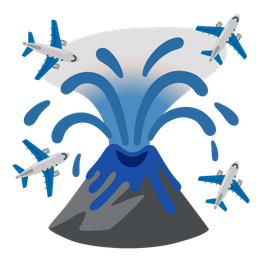 airplane and volcano