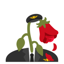 airplane and wilted flower