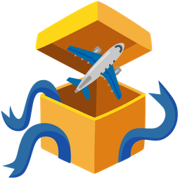 airplane and wrapped gift