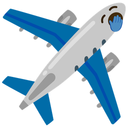 airplane and yawning face