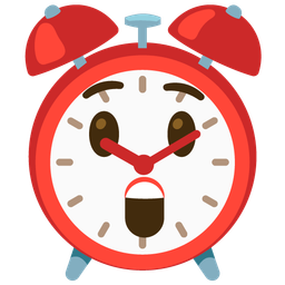 alarm clock and astonished face