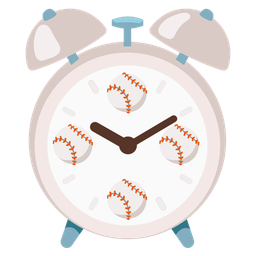 alarm clock and baseball