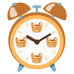 alarm clock and basket