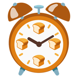 alarm clock and bread