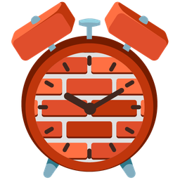 alarm clock and brick