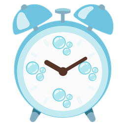 alarm clock and bubbles