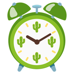 alarm clock and cactus