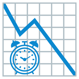 alarm clock and chart decreasing