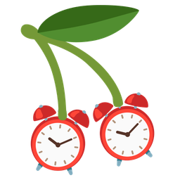 alarm clock and cherries