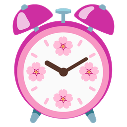 alarm clock and cherry blossom