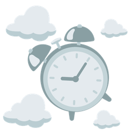 alarm clock and cloud