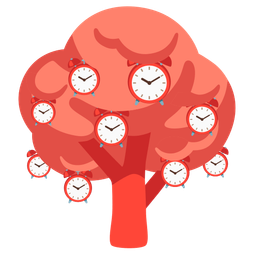 alarm clock and deciduous tree