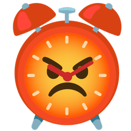 alarm clock and enraged face