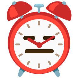 alarm clock and expressionless face