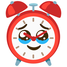 alarm clock and face holding back tears