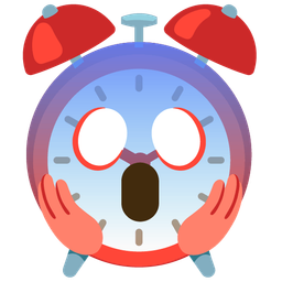 alarm clock and face screaming in fear