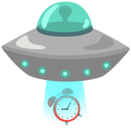alarm clock and flying saucer