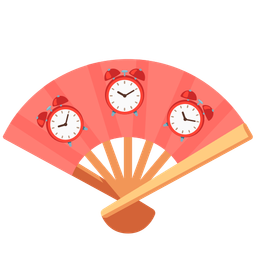 alarm clock and folding hand fan